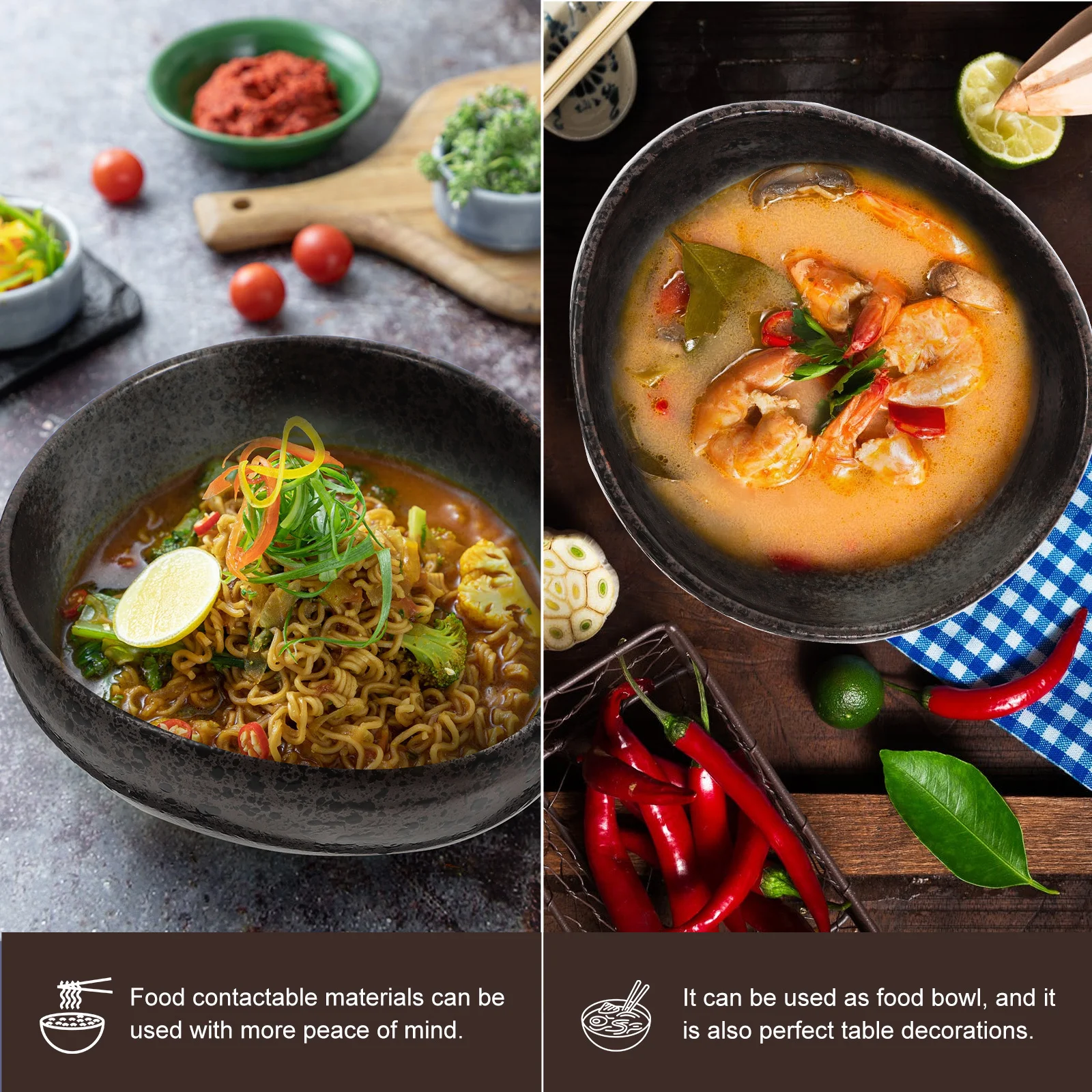 

1Pcs Ceramic Rice Bowl Smooth Edges Home Salad Food Serving Kitchen Accessory Household Noodle Bowl