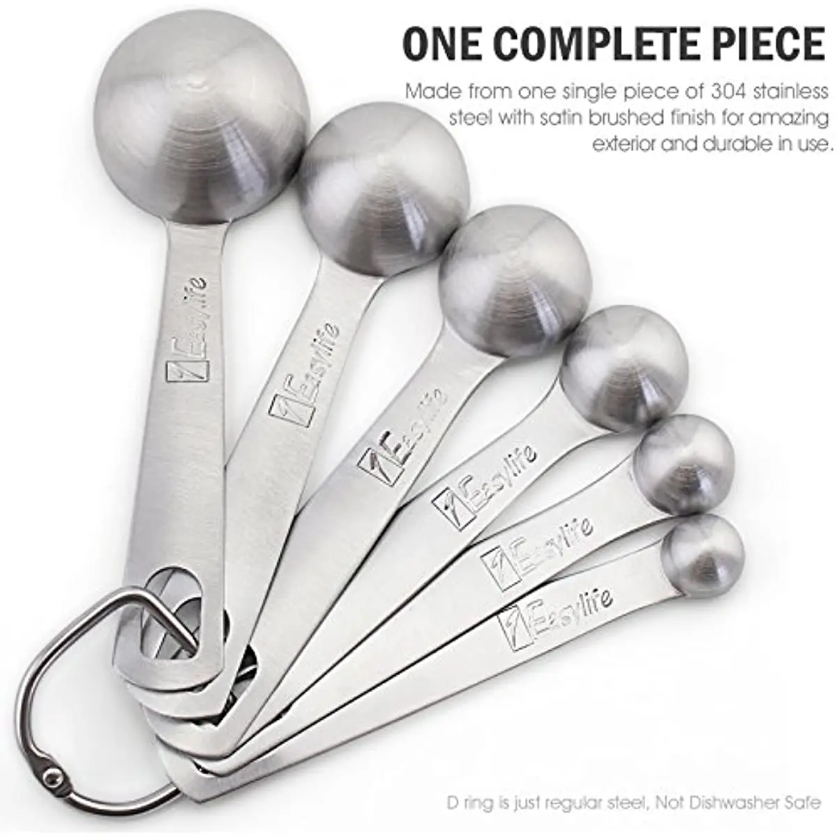 Set, Premium Heavy Duty 18/8 Stainless Steel Measuring Spoons Cups Set, Small Tablespoon With Metric And  Measurements, Set Of 6