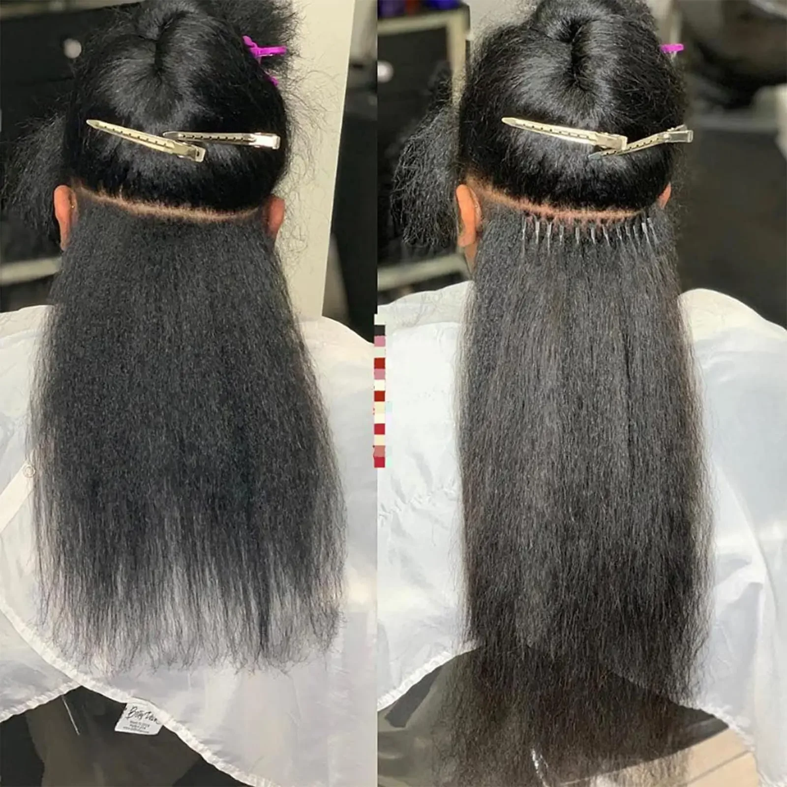 Kinky Straight 100% Brazilian Hair Invisible Keratin Stick Itip Real Fusion Human Hair Extension I Tip Hair Extensions #1B