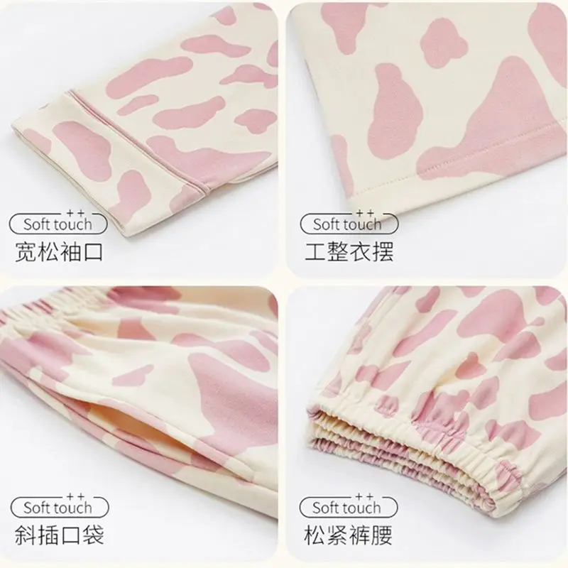 Pajamas for Women Spring and Autumn New Pyjamas Women Long-sleeved Ins Style Casual Loose Korean Version Luxury  2pcs