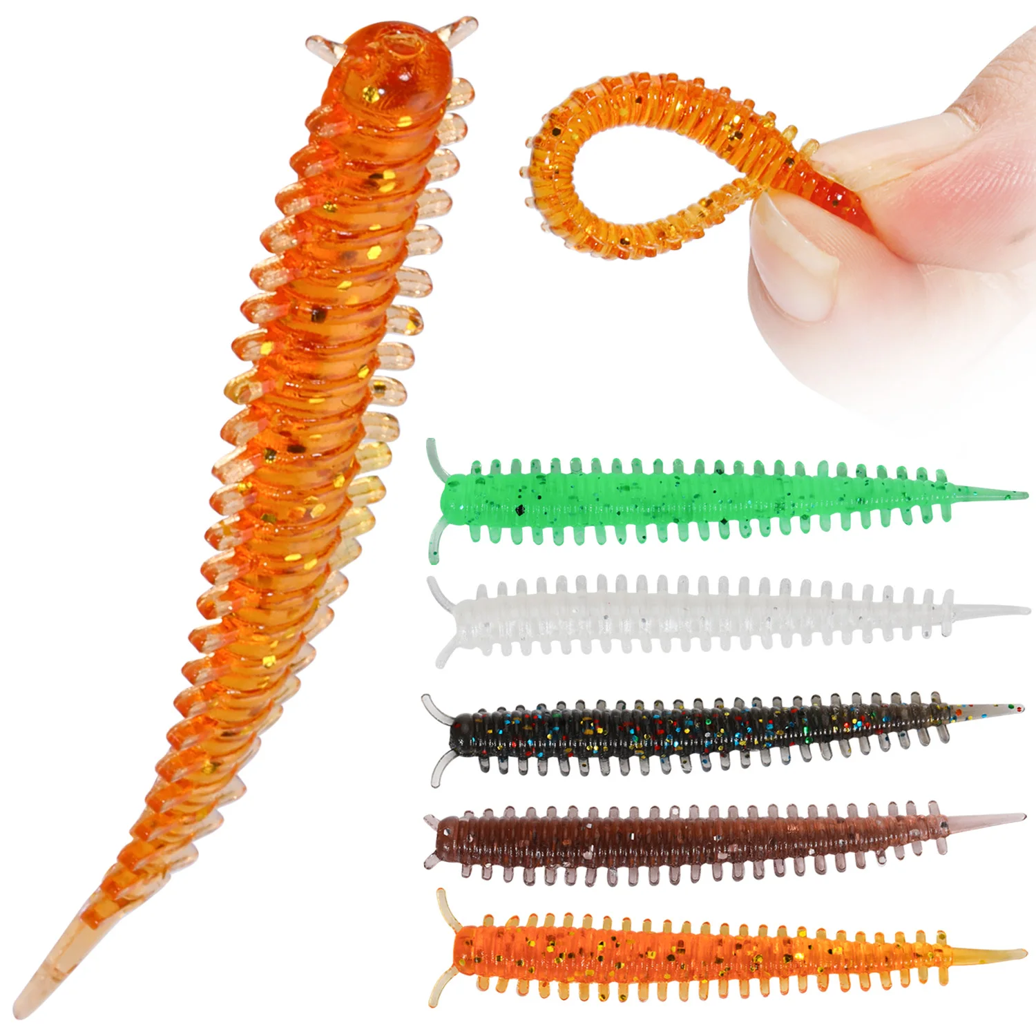 Sougayilang 50/100pcs Fishing Lure Set Lures Soft Lure Artif