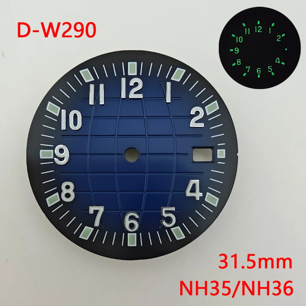 Esfera NH35 de 31,5mm, accesorio de reloj con gradiente, logotipo personalizado, adecuado para movimiento NH35