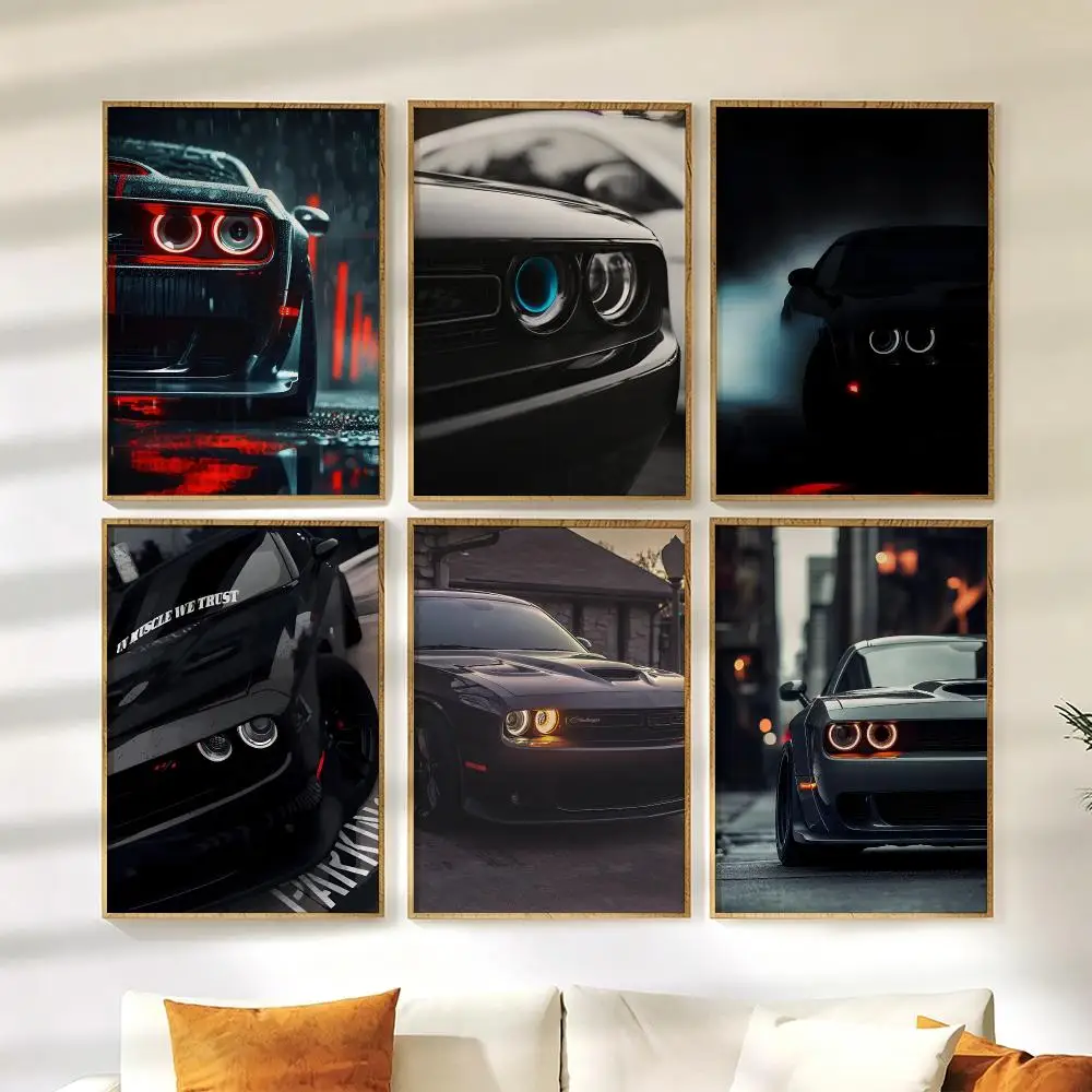 D-Dodge Poster Wall Stickers HD Painting Self Adhesive Art Decals for Bedroom Living Room Home Decor