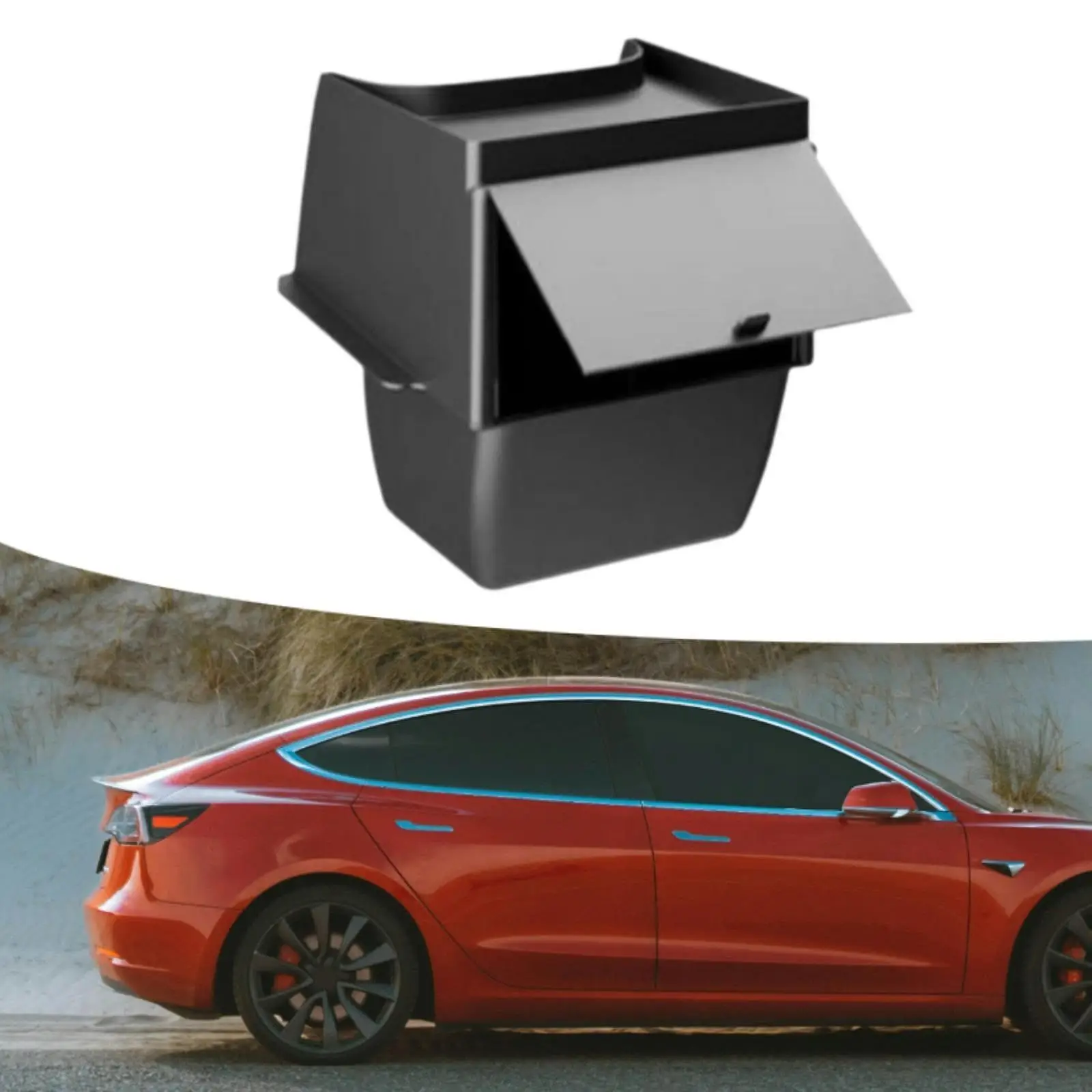 Rear Center Console Organizer Trash Can Bin Replacement Garbage Can Bin Car Backseat Floor Storage Box for Model Y 21-24