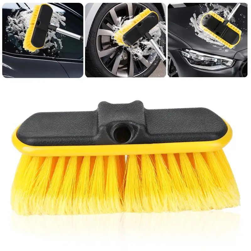 Indoor&Outdoor Car Wash Brush Head 10 Inch, Scrub Brush Attachment For Outdoor & Scrubbing Brush, For Long Handle Extension Pole