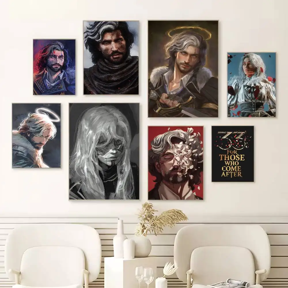 Game C-Clair Obscur E-Expedition 33 Poster HD Quality Wall Art Retro Posters For Home Room Wall Decor Self Adhesive