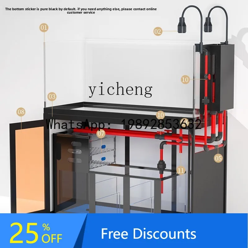 

new industrial wind backpack stream fish tank living room household aquarium bottom filter ecological landscaping