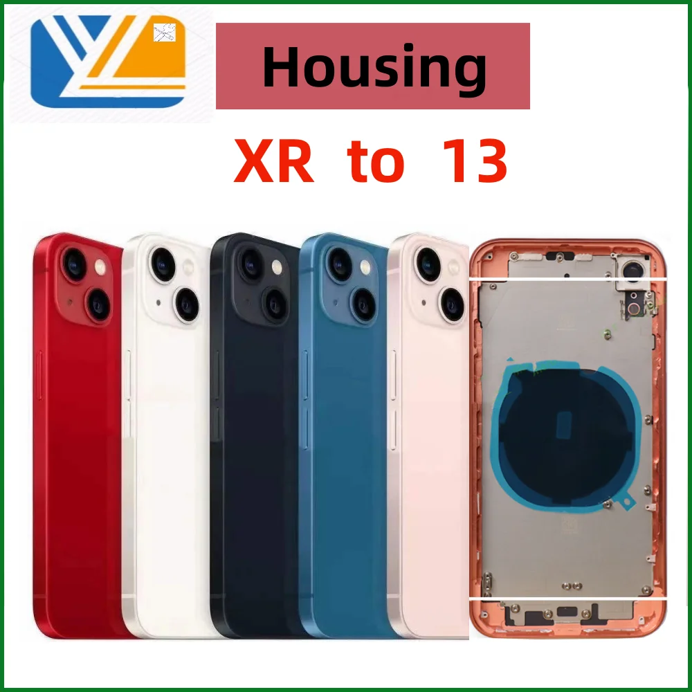 Diy Housing For iPhone Xr To 13 rear battery midframe replacement, XR like 13 chassis Xr Up to 13 back cover XR to 14 Matte