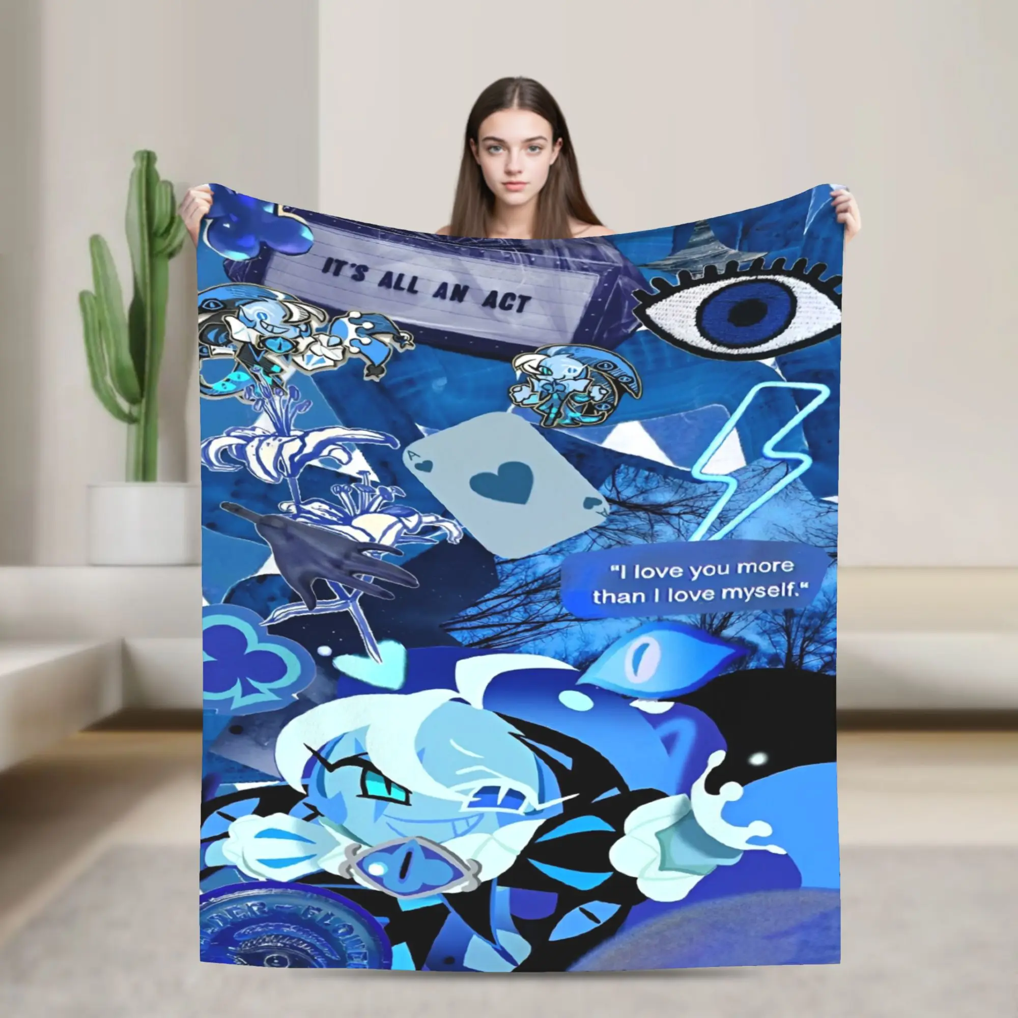 

Shadow Milk Cookie Run Kingdom Flannel Blankets Cute Cartoon Anime Novelty Throw Blankets for Home 200x150cm Rug Piece