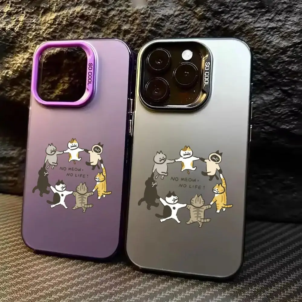 Custodia per telefono con design mano nella mano di gatto adatta per iPhone 17 16 15 14 13 12 11 Pro/Max/Plus cover posteriore antigoccia e antiurto