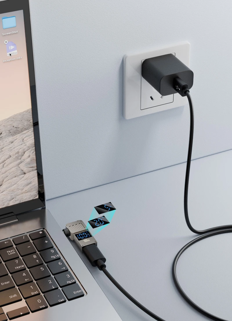 NEW 2026 5525 PD100W Type-C to DC Plug Converter USB C to DC Laptop Charging Adapter Power Charger Connector Tip for Lenovo Thin view 6