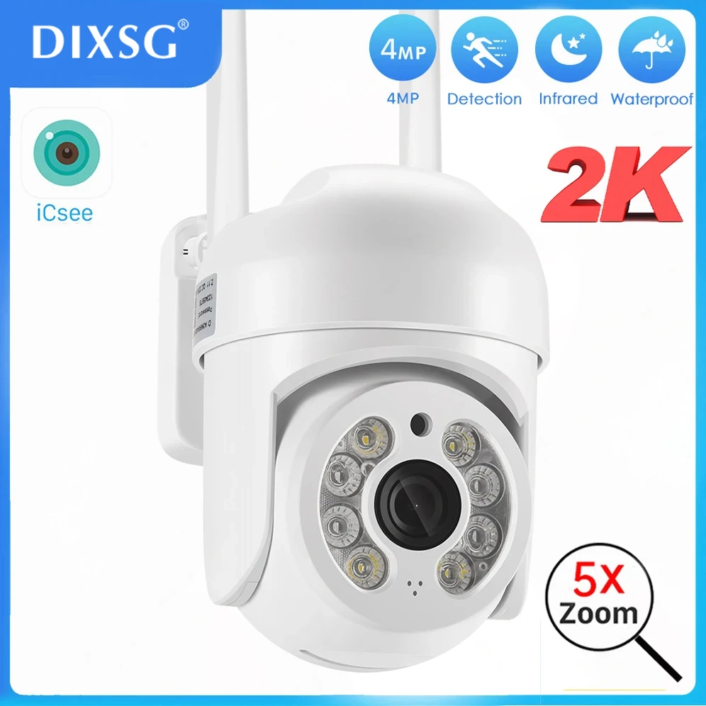 

1080P Wifi Camera Outdoor 4X Digital Zoom AI Human Detect Wireless PTZ Camera H.265 P2P Audio 4MP Security CCTV Camera iCsee