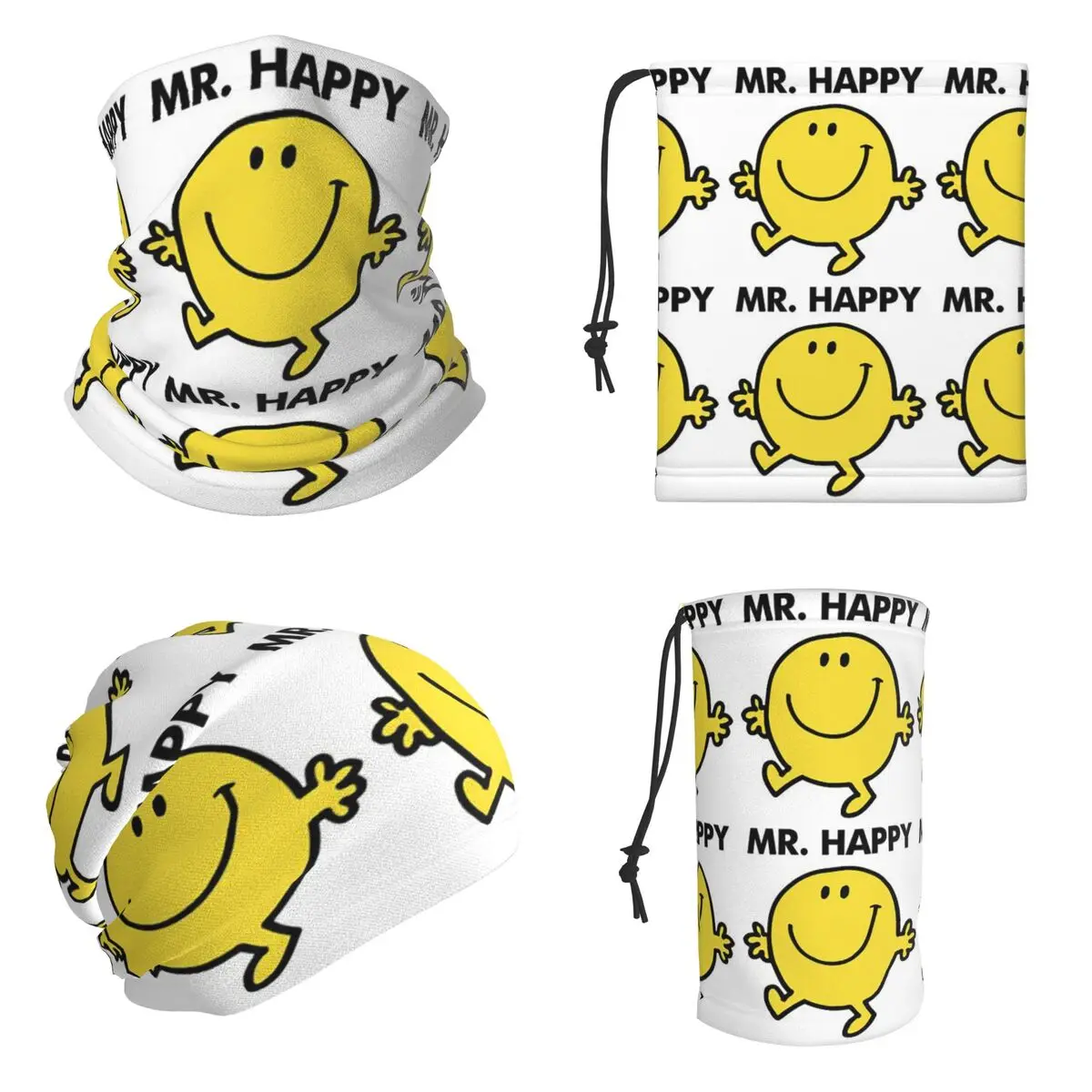 Mr. Men Cute Little Miss Popular Bandana Neck Cover Printed Wrap Mask Scarf Running Headwear For Men Women Adult Breathable