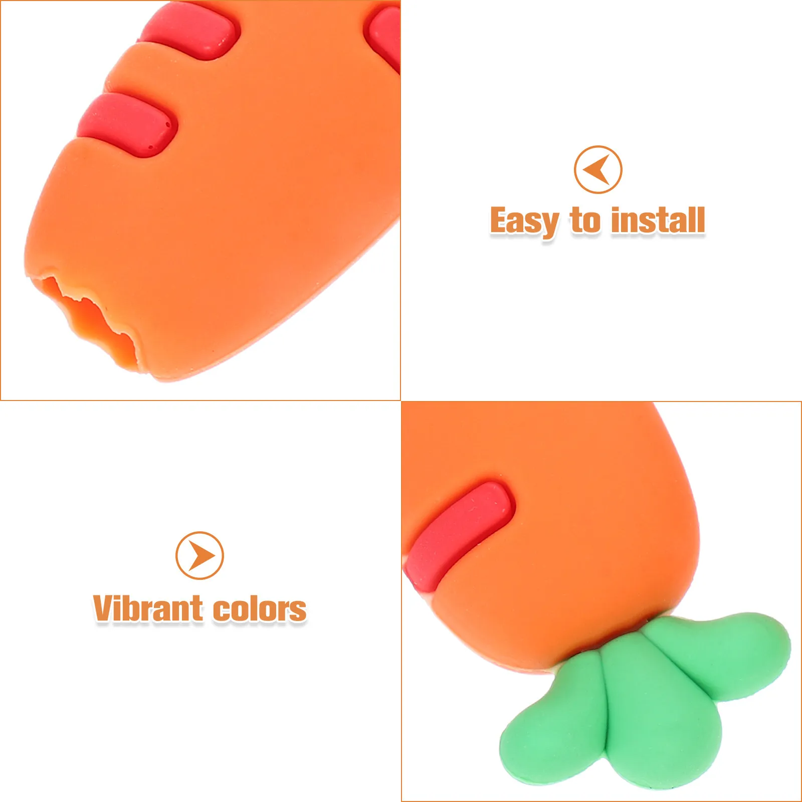 3Pcs Carrot Pencil Caps Silicone Cute Extenders Dirt Break Protection Fun Stationery School Supplies