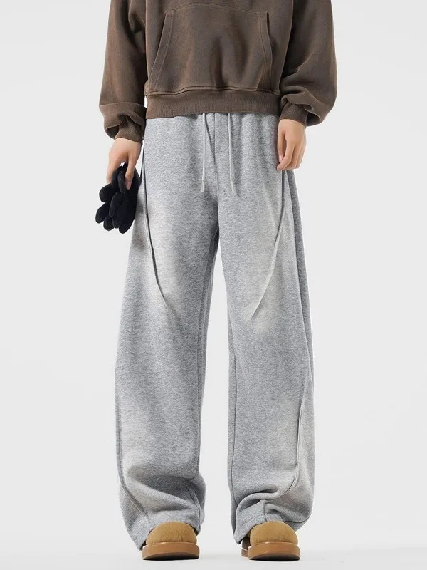 

Faionable Heavyweight Waed Men's Spor Wide Leg Straight Casual Pants American Sle Loose Drapey Spring Autumn New Arrival