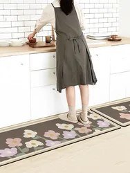 Vikama 1/2Pcs Small Fresh Kitchen Floor Mat With Diatom Mud Cushioned Long Strip Non-Slip Absorbent Domestic Area Carpet