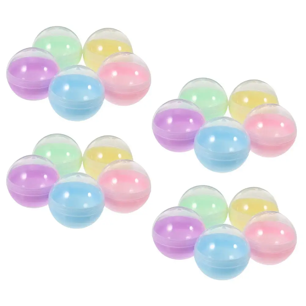 

60 Pcs Macaron Color Fillable 50mm Vending Machine Toys Decorations Round Capsules Plastic Packaging Bulk