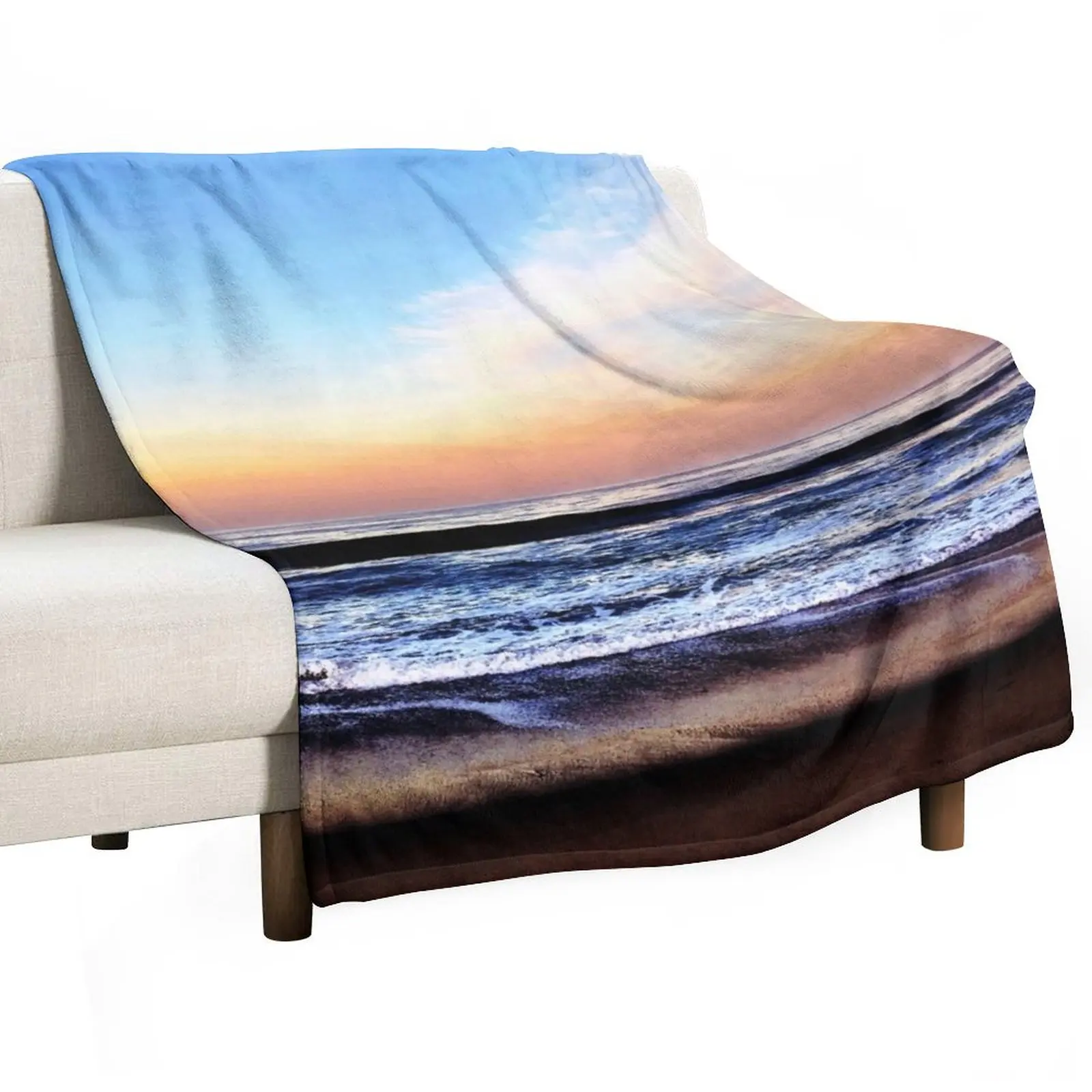 Zuma Beach Sunrise Throw Blanket Hair Quilt Designers Blankets