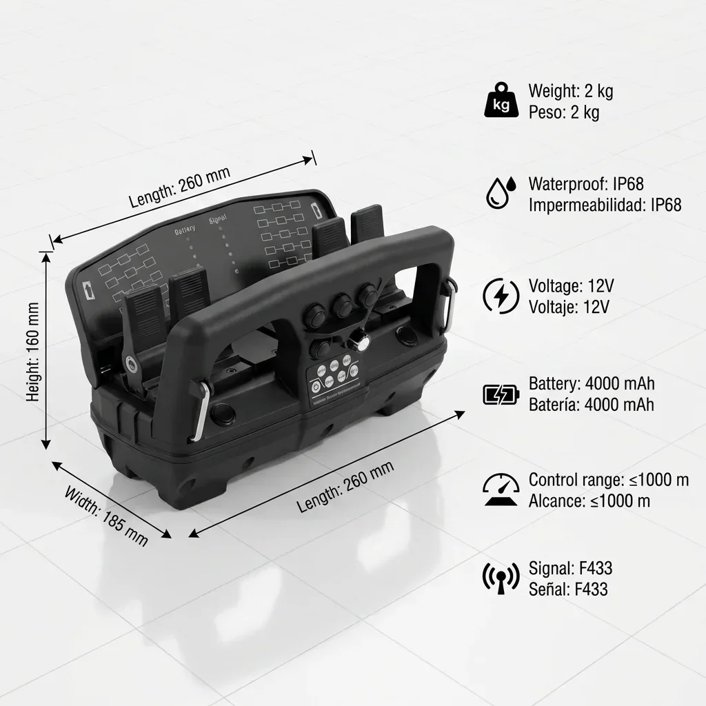 Four-Lever Wireless Remote Control with Clutch Configuration, Suitable for Truck Cranes and Drilling Rigs