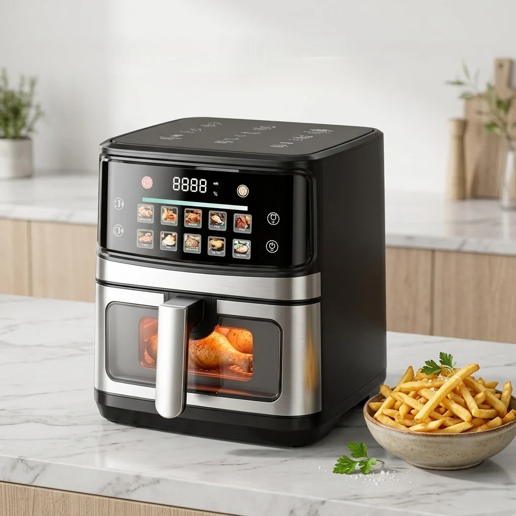 2026 Popular New Product Air Fryer Household Metal Touchscreen Meltdown 12L Visualization Grilled Chicken French Fries Fryer