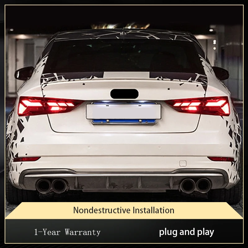 Car Accessories Lamps For Audi A3 Tail Lights LED for Vehicles 2013-2020 DRL Plug And Play Taillight Reverse Refit Auto Tools