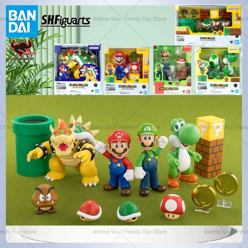 

In Stock Bandai S.H.Figuarts SUPER MARIO Playset Mario Playset Luigi Bowser Yoshi Latest Version Toy Figures Genuine Toy Gift AS