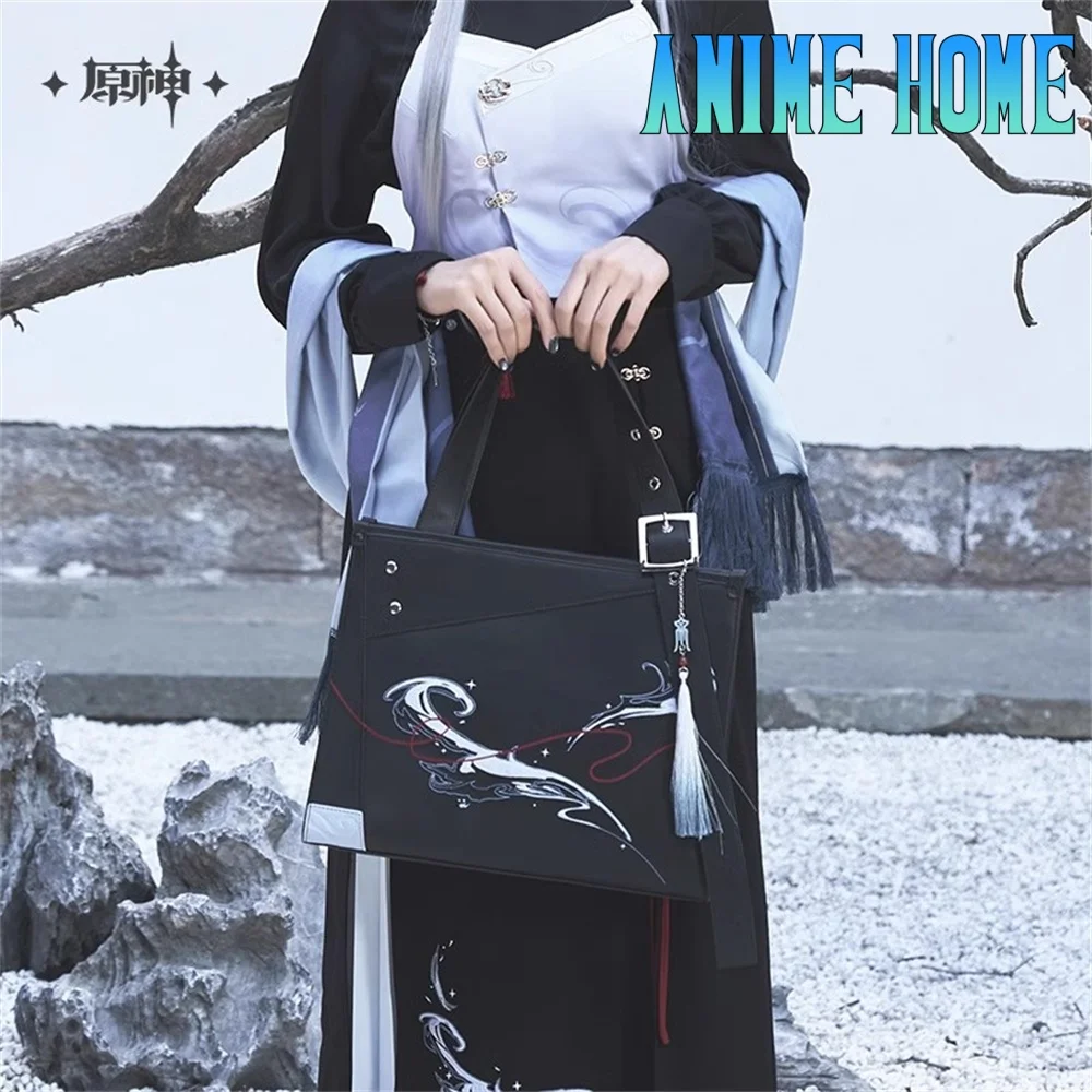 

Game Genshin Impact Official Original Shenhe Tote Bag Shouder Crossbody Bags Handbag JK Props Cosplay Kids Gift