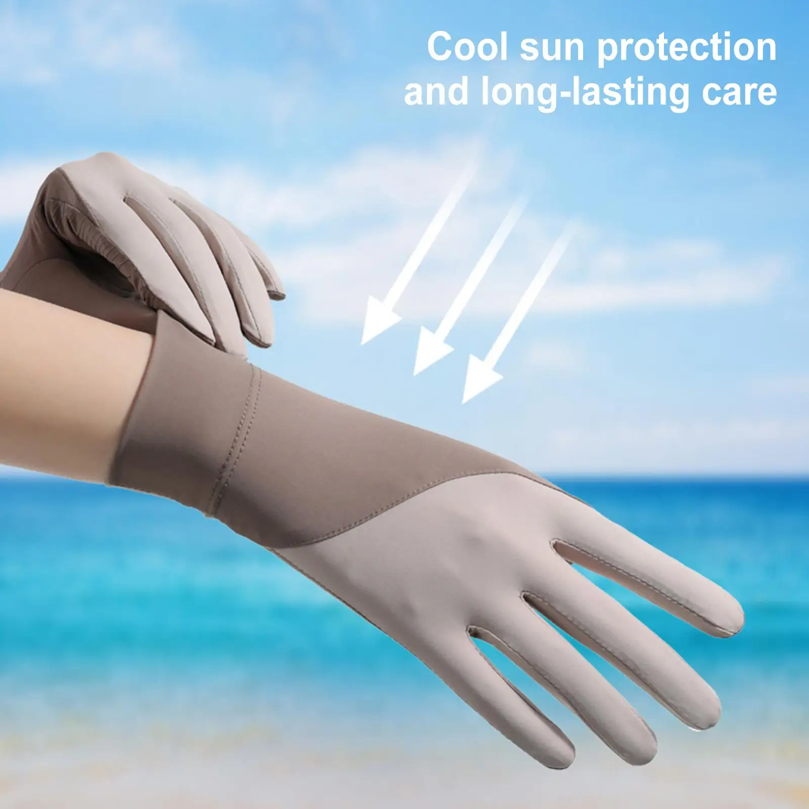Sommer-Sonnenschutzhandschuhe für Damen, Anti-UV, Vollfinger-Touchscreen-Handschuhe zum Fahren und Reiten, rutschfeste, atmungsaktive Sonnenschutzhandschuhe