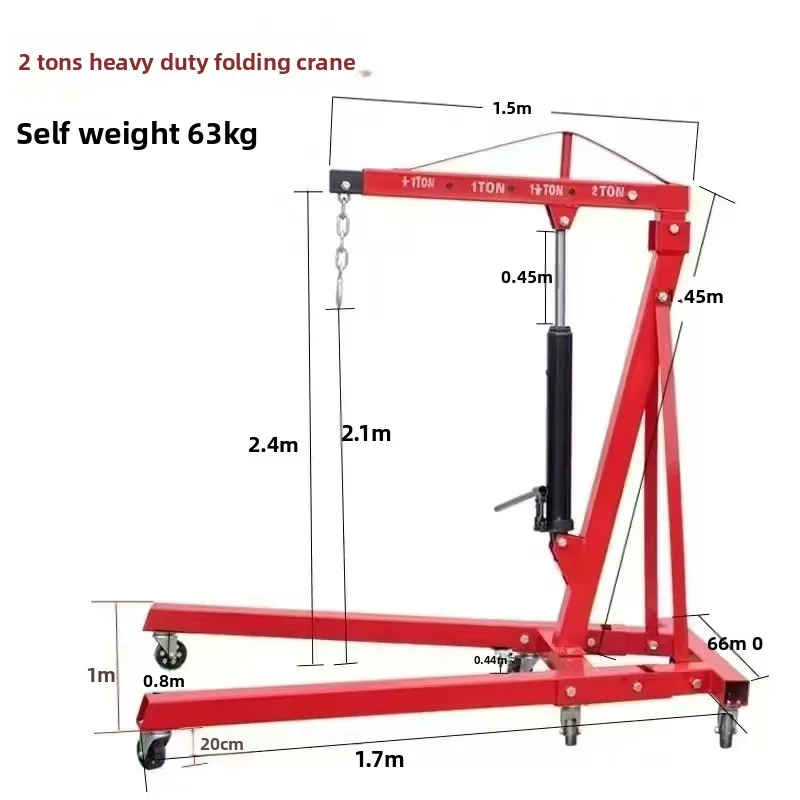 Hydraulic Car Engine Hanger Engine Small Crane Single Arm Crane 2 Tons 3 Tons Auto Repair Mobile Folding Crane