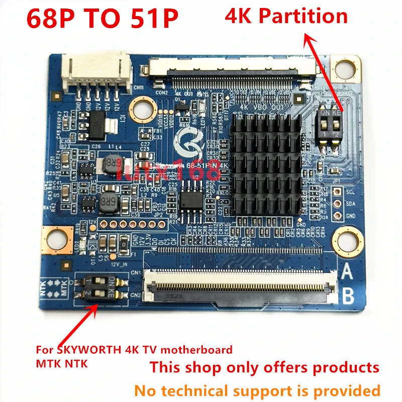 QK-68PIN TO 51pin 4K QK-60PIN TO 51 Pin QK-96PIN TO 51 pin Support 3-in-1 motherboard LG 2X60P 2X68P 51PIN 4K Adapter plate