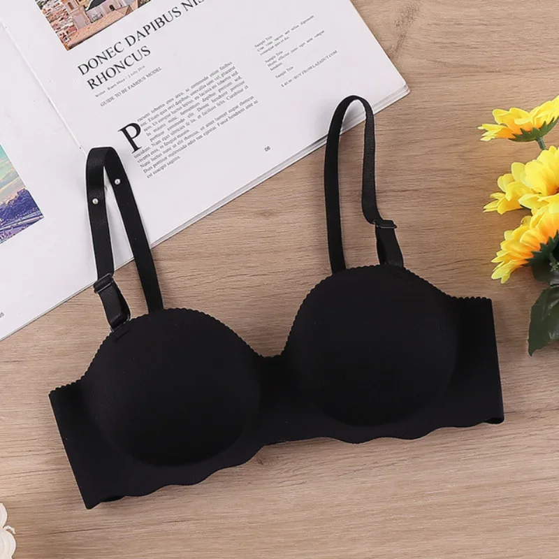 Sexy Women Bra Seamless Push Up A B Cup Brassiere Female Wireless Bra Detachable Shoulder Straps Solid Underwear Bralette