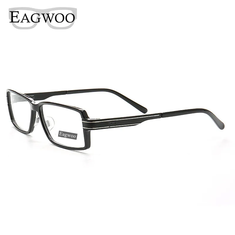 EAGWOO Acetate Eyeglasses Men Full Rim Optical Frame Prescription Spectacle Rectangule Myopia Eye Glasses Simple Design Small