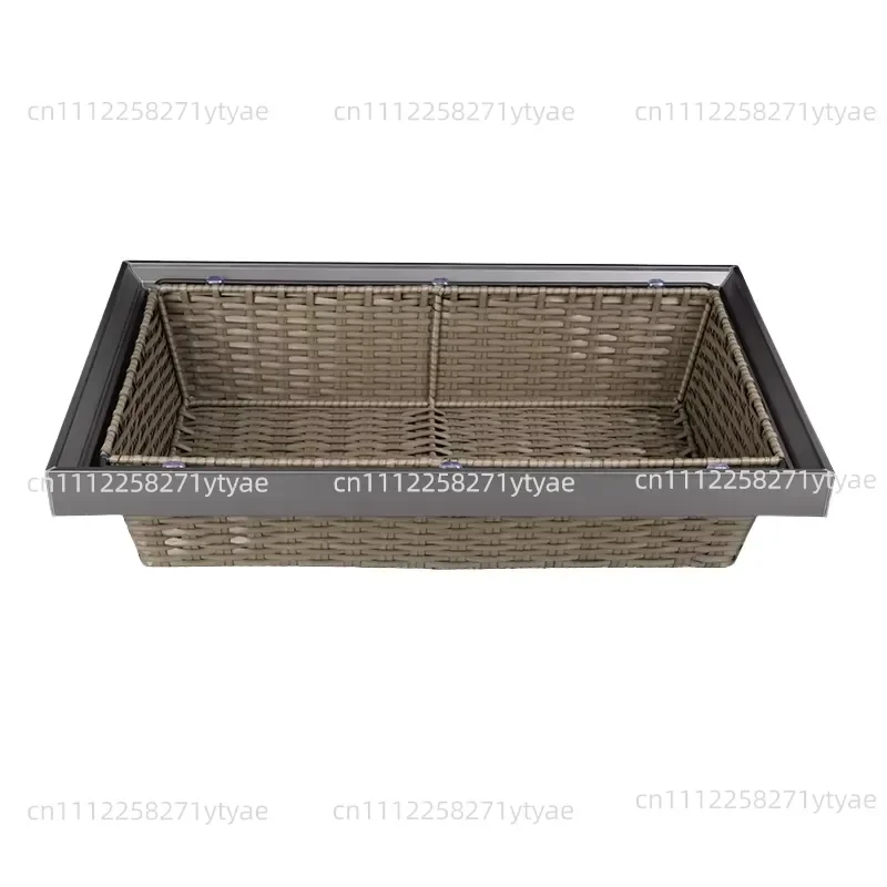 Aluminum Wardrobe Storage Drawer Shelf Under Clothes Rattan Pull Out Wardrobe Basket