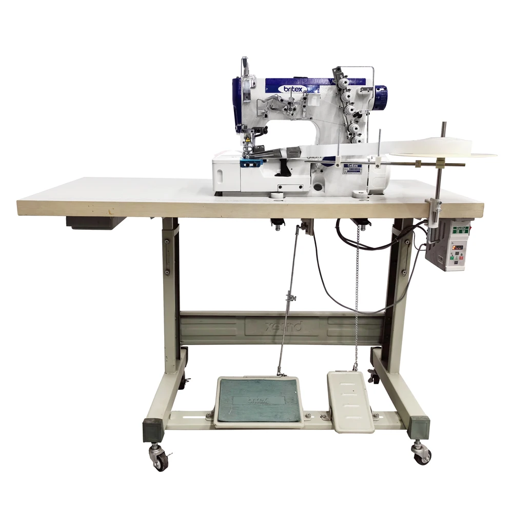 Factory Supplying Britex 500-02BB High Speed Flat Bed Interlock Cover Tape Binding Industrial Sewing Machine Good Price