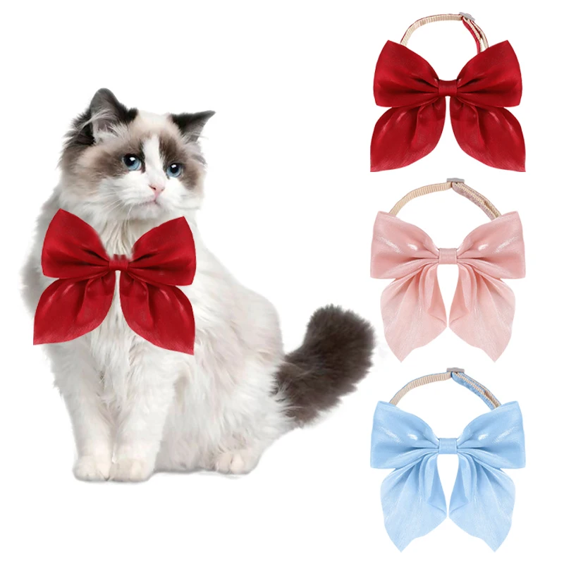 Collar de gato, pajarita ajustable para mascotas, collares para gatos pequeños, perros, moda, corbata de gatito elegante, Collar con hebilla, accesorios para mascotas