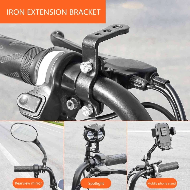 Motorcycle Handlebar Mounted Extension Bracket for Spotlight Headlight Enhanced Safety Quick Install Fit Multiple Models