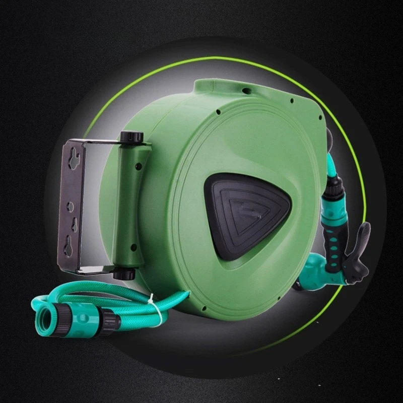 2026 Wall Mount Auto Retractable Hose Reel Self Rewind Water Drum Garden Watering Pipe Storage Tool