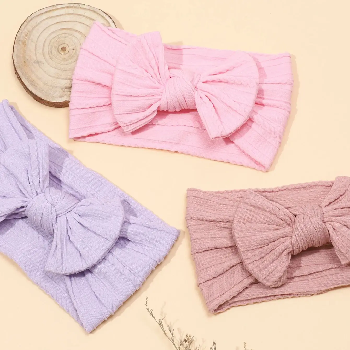 5pcs Hairband for Newborn Baby Cable Knit Infant Headbands for Girls Elastic Baby Turban Kids Headwear Toddler Hair Accessories