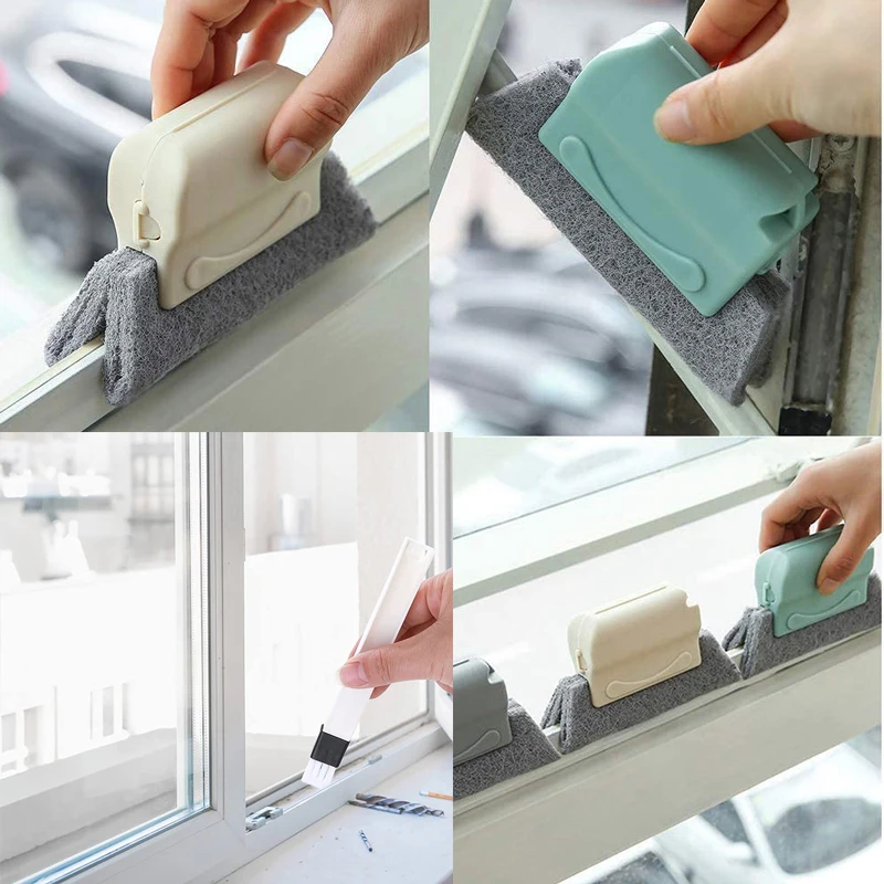 Household Clean Brushes Set Window Cleaning Tool For Slide Door Tile Lines Shutter Air Conditioner Vents Narrow Gap