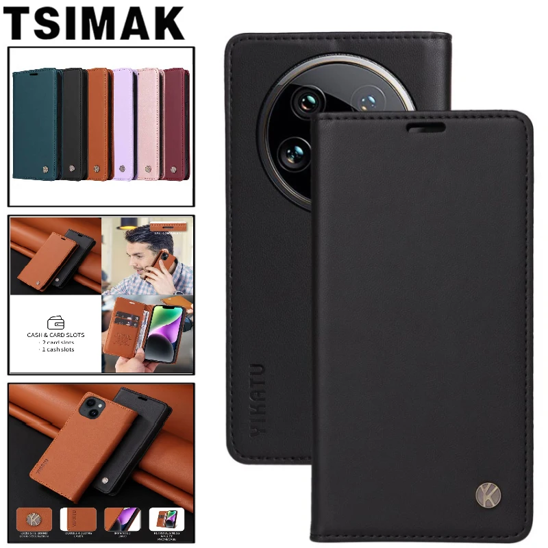 Business Ledertasche für Xiaomi 15 Ultra 14 Pro 13 12 11 Mi 10T Lite Mi 15 15Pro Flip Wallet Starker Magnet Schützen Sie die Telefonabdeckung