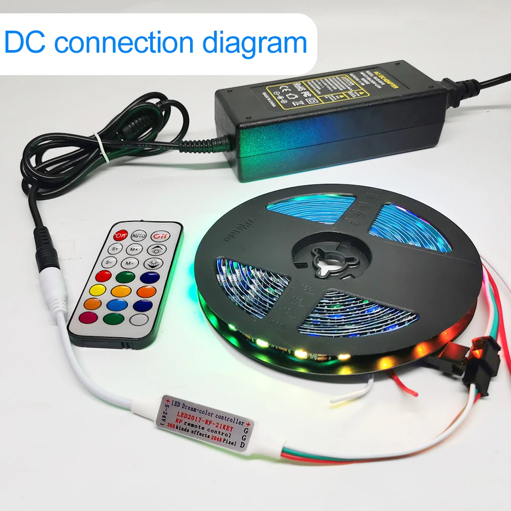 21Key Mini Led Pixels Controller USB RF Remote Full Color With 366Mode For WS2812 SK6812 5050 RGB Strip Light Ring Panel DC5-24V