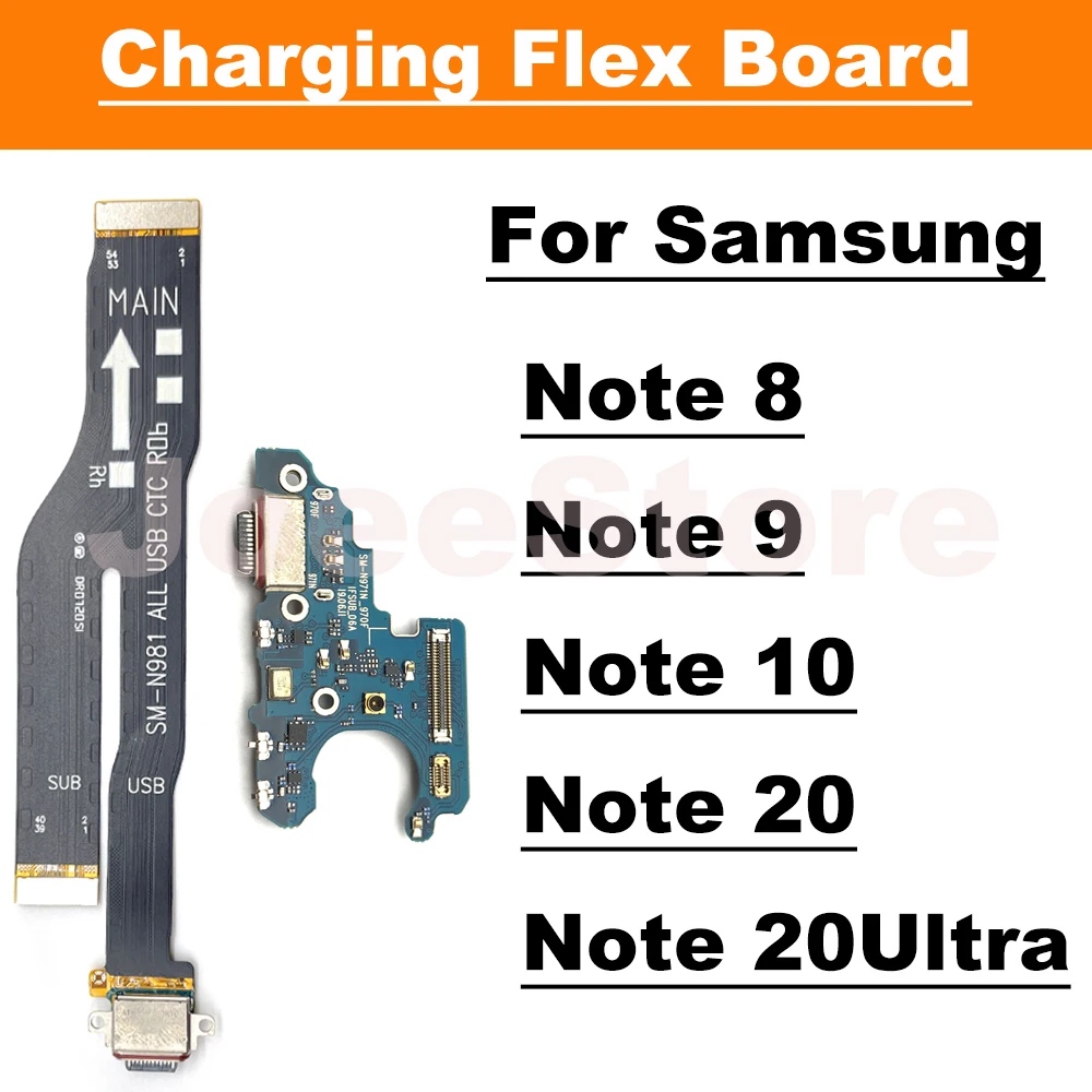 1pcs Charging Port Board Dock Flex Cable For Samsung Galaxy Note 10 20 8 9 Ultra Plus Microphone Type-C Connector Parts