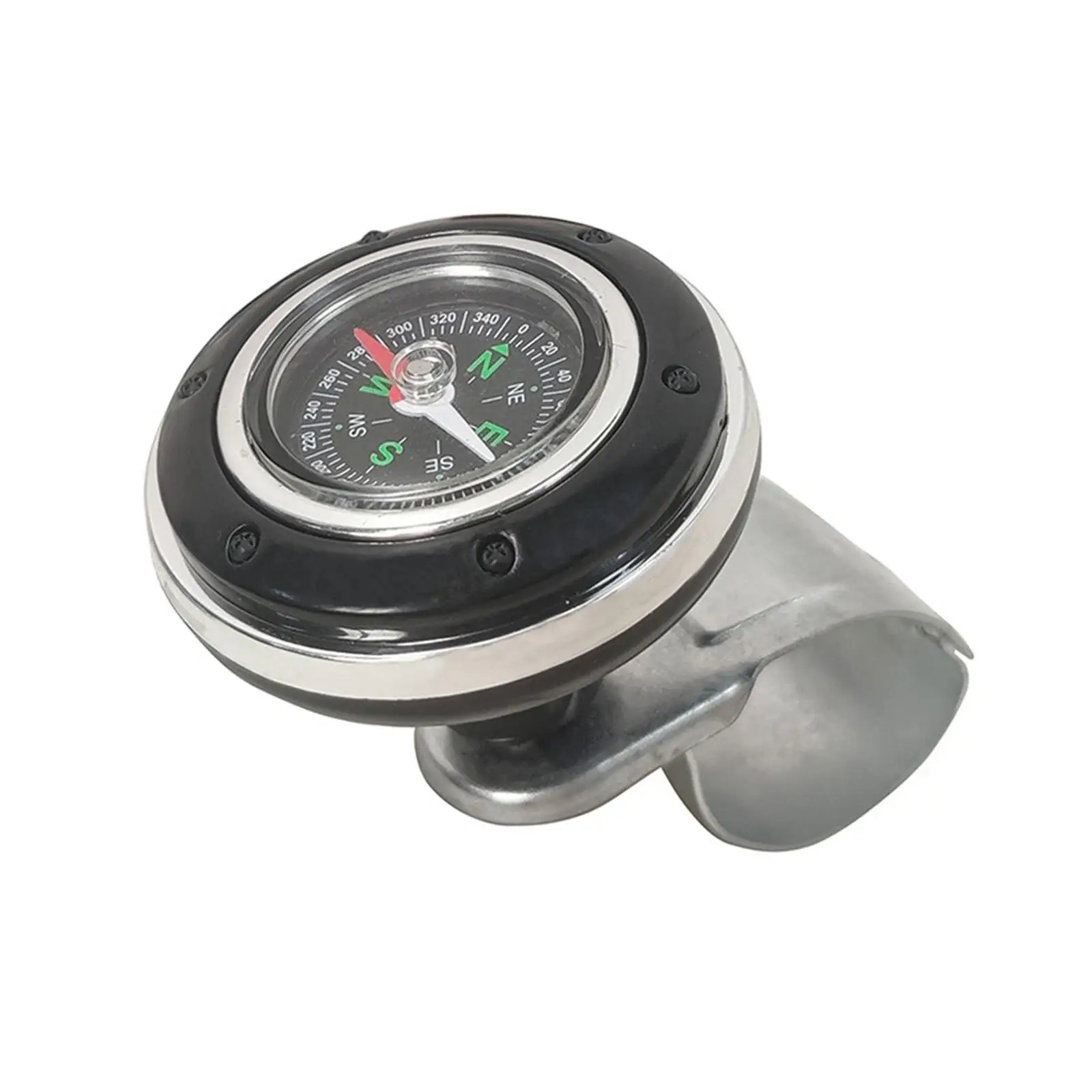Car Steering Wheel Assist Ball with Compass Retro Style Non Slip Knob for Effortless U Turn and Parking
