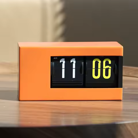 Automatic Flip Clock - Digital Desktop Alarm Clock with Vintage Retro Style, Minimalist Bedside &amp; Office Decor, Unique Gift Idea