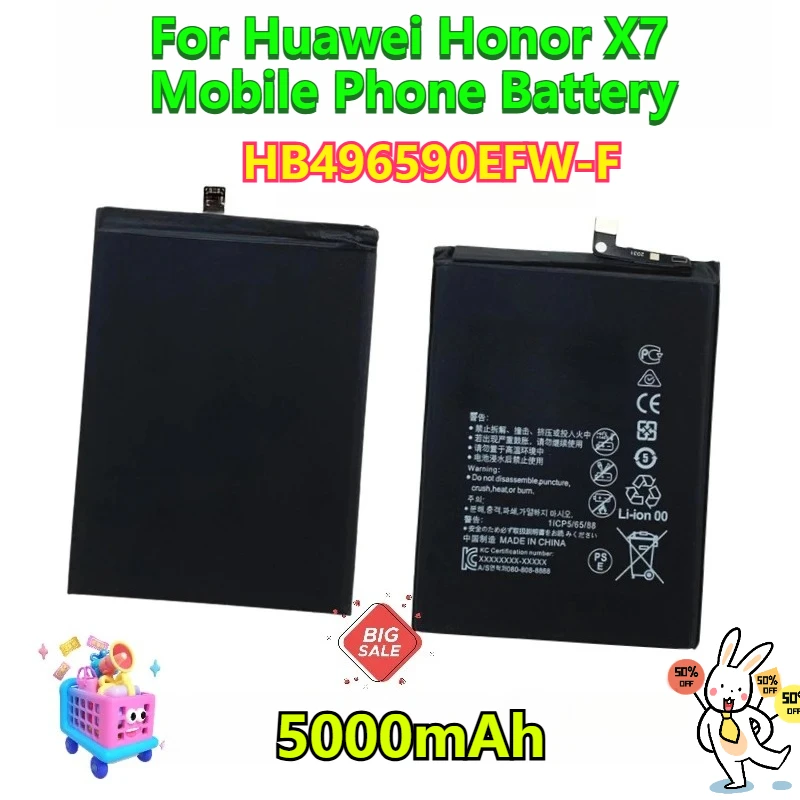 

HB496590EFW-F 5000mAh for Huawei Honor X7 Mobile Phone Battery Built-in Charging Board