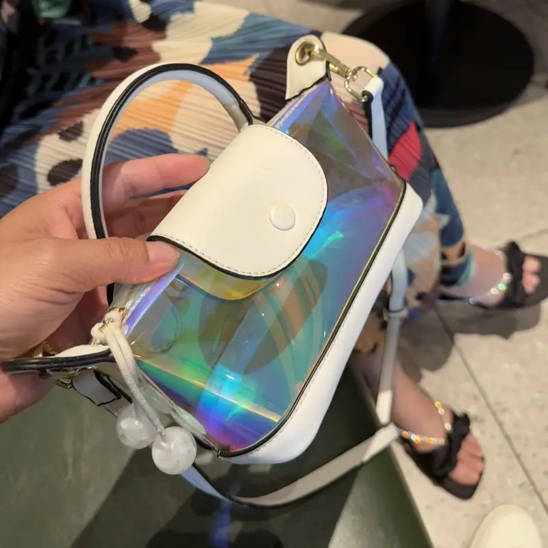 

Прозрачная красочная желейная сумка, лазерная голографическая сумка, ручная сумка для пельменей, водонепроницаемая пляжная сумка, сумка через плечо на одно плечо