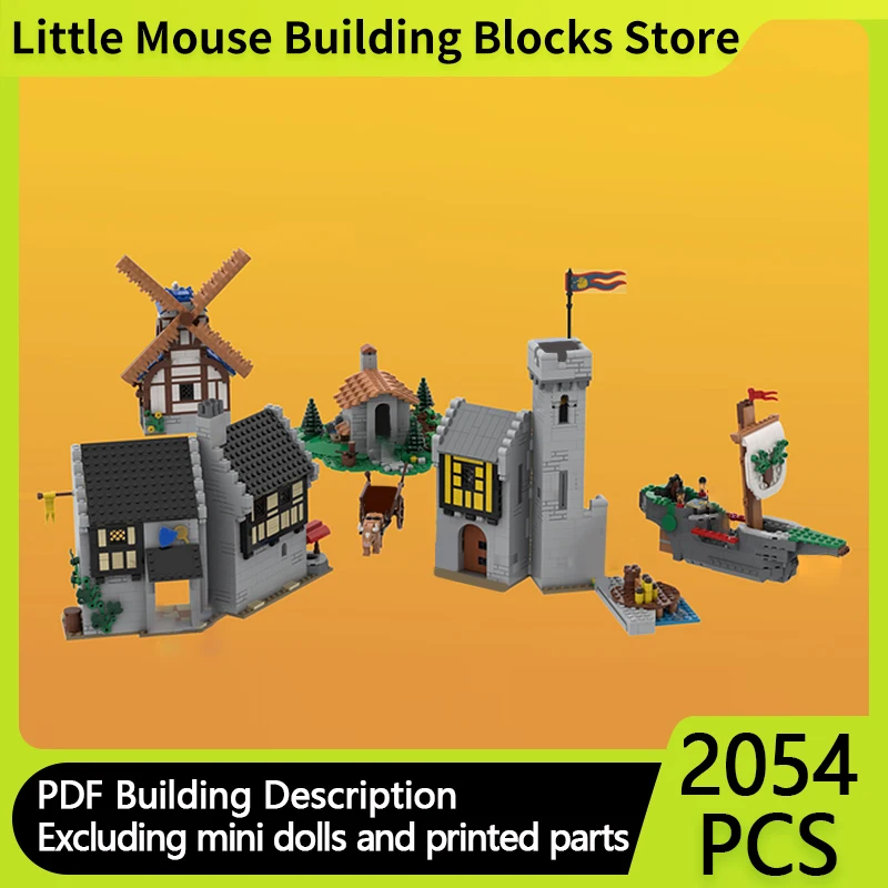 

Medieval Castle Model MOC Building Bricks Rock Castle Modification Kit Modular Technology Gifts Holiday Assemble Children Toys