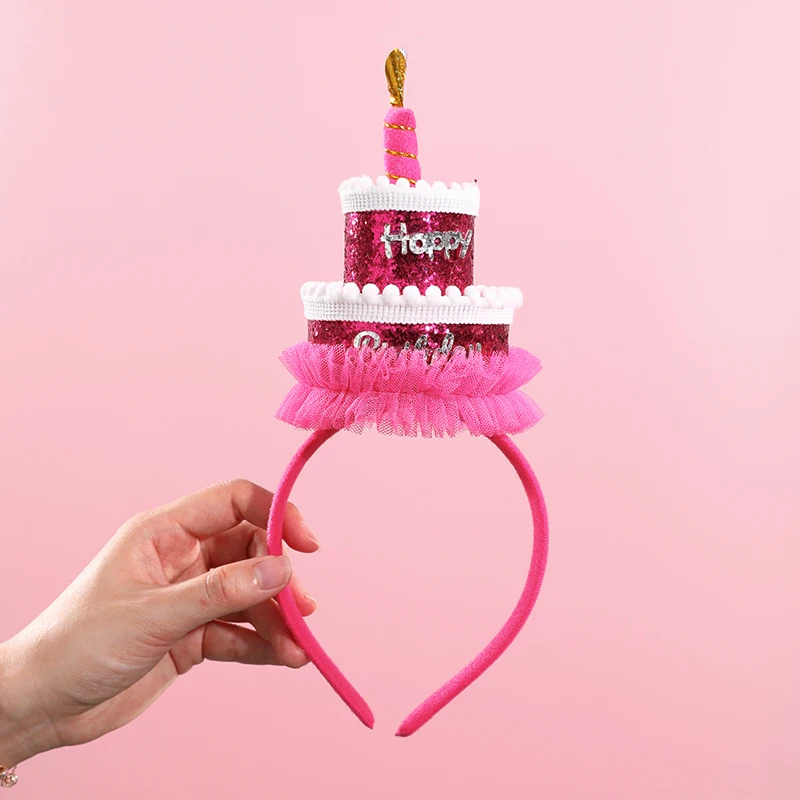 Acessórios de Decoração Festiva para Festa de Aniversário de Menina: Tiara Decorativa e Adereço de Fotografia para Bebê Menina