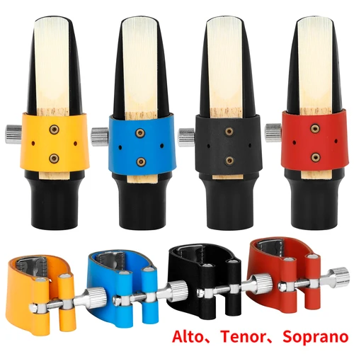 Abrazadera para boquilla de saxofón Alto/Tenor/Soprano, Clip de sujeción de lengüeta, ligadura de resorte para saxofón, accesorio para instrumentos de viento de madera