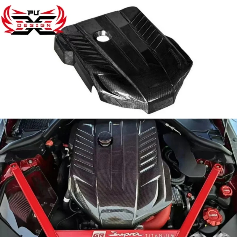 

Для Toyota Supra 2019 + крышка двигателя из настоящего углеродного волокна, сменная крышка капота двигателя, внутренняя отделка капота, комплект кузова, автомобильные аксессуары